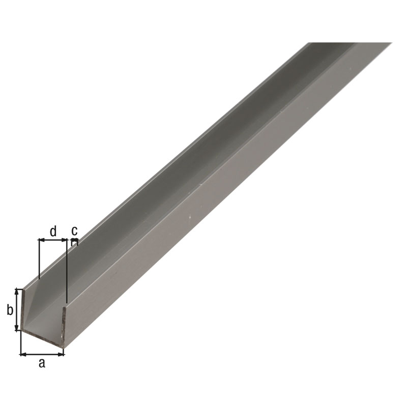 U-PROFIL ALUMINIUM SILVER 20X20X20X1,5/1M