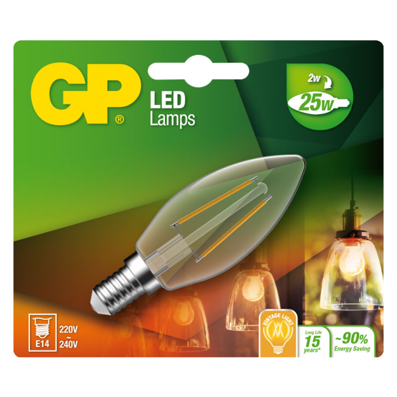 GP LED FILAMENT E14 2W-25W