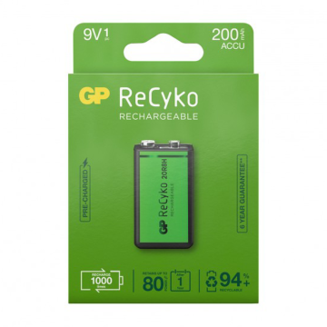 BATTERI RECYKO 9V 200 MAH GP