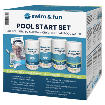 Snabbt upplösande klor Pool Start Set Klorfri Swim & Fun