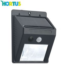 Solcellslampa med sensor 2-pack svart HORTUS